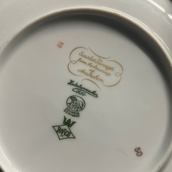 Vintage Bavarian Bird Motif Bone China Salad/Dessert Plate - Picture 4 of 4